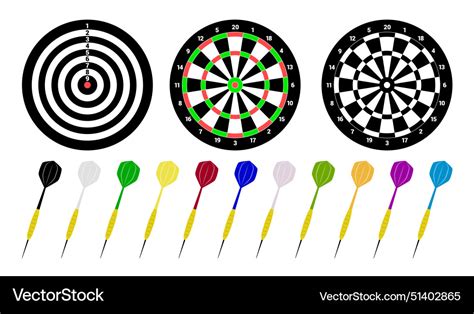 Dartboards With Colorful Darts Royalty Free Vector Image