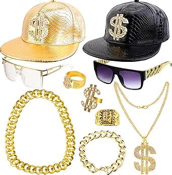 Amazon Yaromo S S Hip Hop Costume Kit Baseball Cap Punk