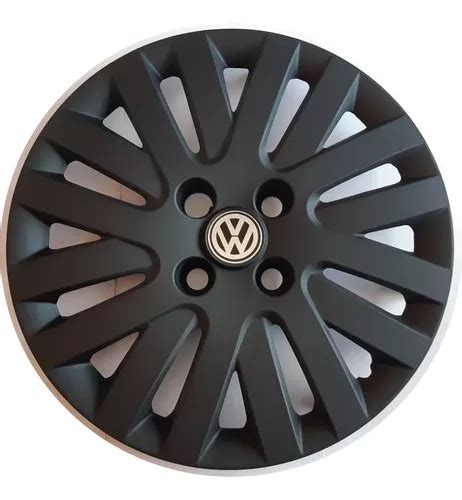 Juego 4 Tazas De Rueda Volkswagen Gol Trend Rodado 14 Negra