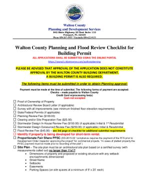 Fillable Online Walton County Planning And Flood Review Checklist For