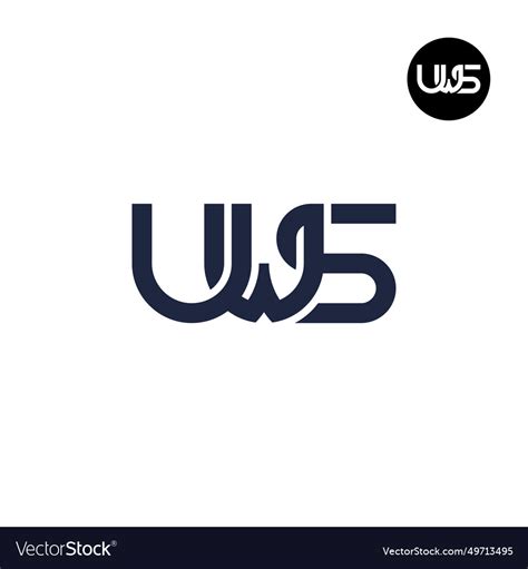 Letter uws monogram logo design Royalty Free Vector Image