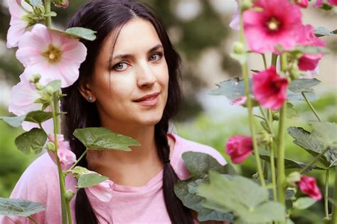 Premium Photo Portrait Of A Beautiful Girl With Dark Long Hair