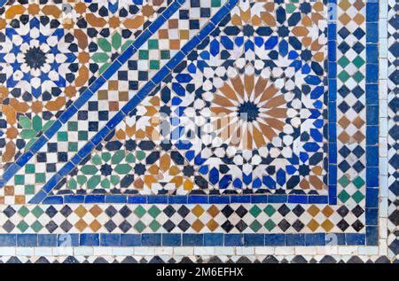 Primeros Planos De Azulejos De Mosaico De Zellige O Zellij En El