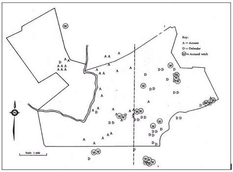 Salem Witch Trials Map 1692 - Map With Cities