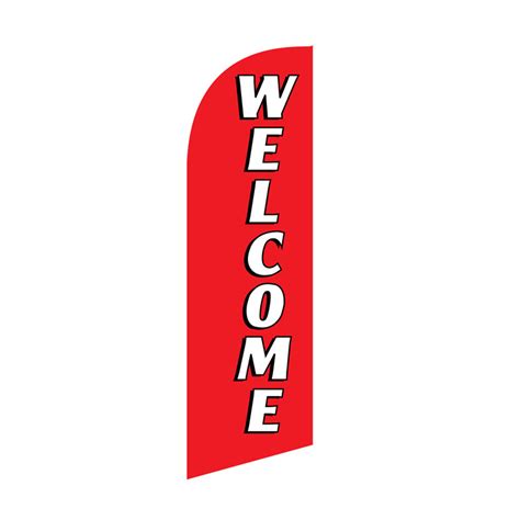 Welcome 6ft Feather Flag Red