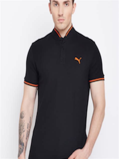 Buy Puma Men Black Solid Polo Collar T Shirt Tshirts For Men 2486880 Myntra