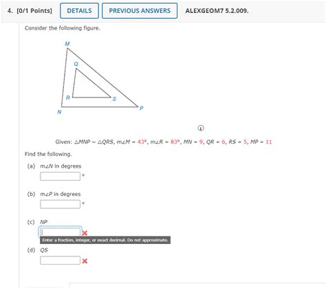 Solved Points Details Previous Answers Alexgeom Chegg