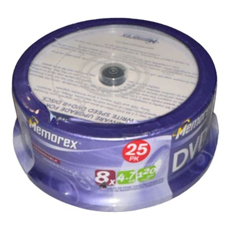 Memorex DVD R Writable Discs 25 Pk NEW SEALED 16x 4 7gb 120min Video