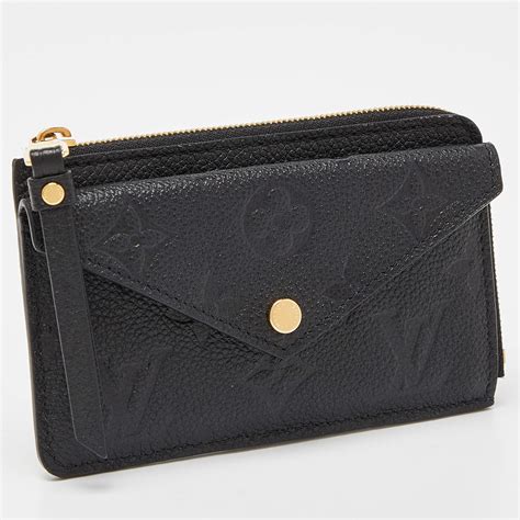 Louis Vuitton Black Monogram Empreinte Leather Recto Verso Card Holder For Sale At 1stdibs