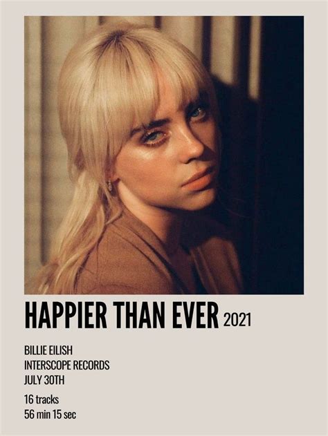 Minimal Aesthetic Polaroid Album Poster For Happier Than Ever Hte By