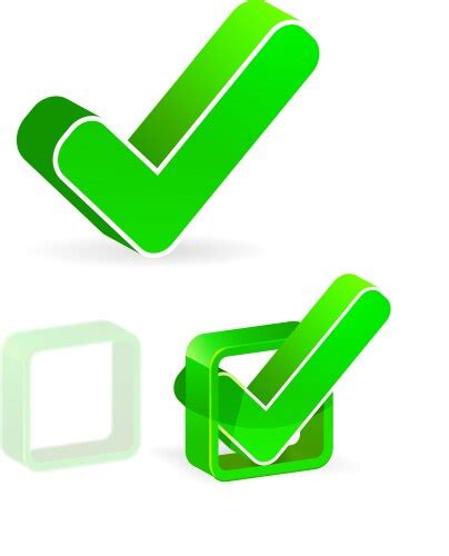 Green Grunge Check Mark Correct Answer Checking Vector Image