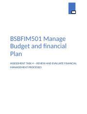 Bsbfim At Docx Bsbfim Manage Budget And Financial Plan