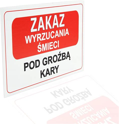 Tabliczka Zakaz Wyrzucania Mieci X Cm Ceny I Opinie Ceneo Pl