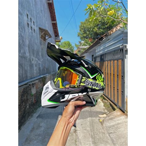 Jual Helm Jpx X Superblack Cross Fox Google Snail Jpx Dvais Ori