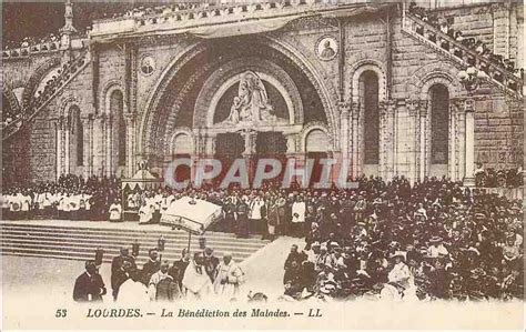 Carte Postale Ancienne Lourdes La Benediction Des Malades Manuskript Papierantiquität Cpaphil