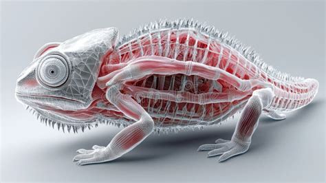 Un Camaleón Translúcido Con Anatomía Interna Visible Mostrando Su