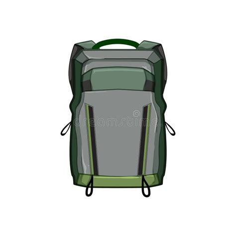 Tourist Photo Camera Backpack Cartoon Vector Illustration Stock Vector