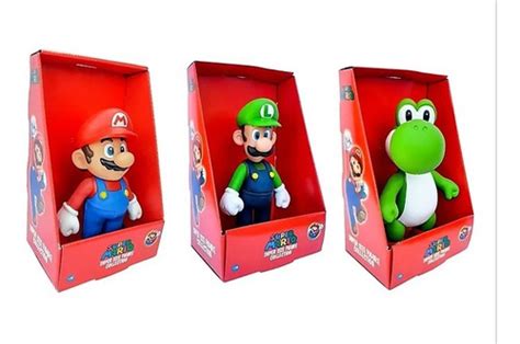 Kit 4 Bonecos Grandes Super Mario Luigi E Yoshi 23cm Parcelamento