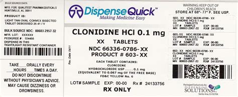 Clonidine Hydrochloride Dispensing Solutions Inc Fda Package