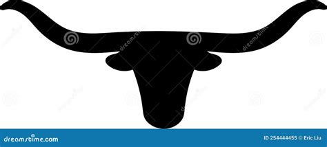 Animal Black Bull Longhorn Cattle Ranch VEctor Stock Vector ...