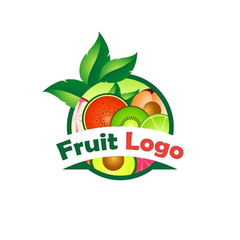 Diseño de plantilla de logotipo de fruta fresca Vector Premium