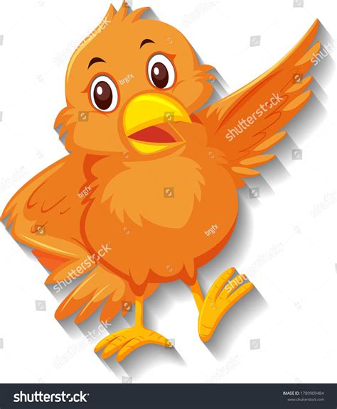 Cute Orange Bird Cartoon Character Illustration Stock Vector Royalty