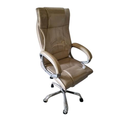 High Back 30inch Godrej Leather Revoling Office Chair Fixed Arm Light