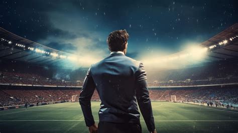 Premium Photo A Soccer Player Standing In The Stadium