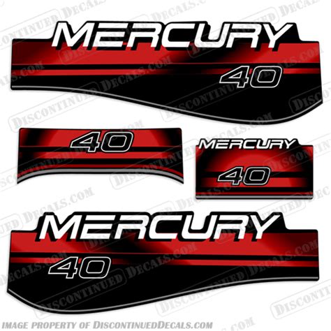 Kit Stickers Marine Engine Outboard Mercury 40 Hp Command Thrust PRO