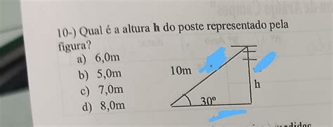 qual é a altura H do poste representado pela figura brainly br