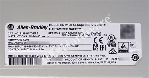 Plc Hardware Allen Bradley H Ers Series A Used Plch Packaging