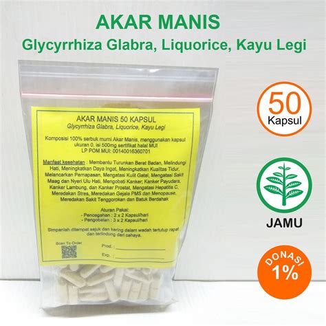 Jual AKAR MANIS KAPSUL Kayu Legi Daya Ingat Pelangsing Kanker Hepatitis