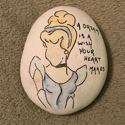 Cinderella Painted Rock Cinderella Princess Disney Watercolor