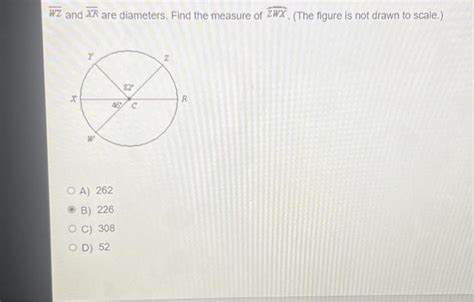 Solved WZ And XR Are Diameters Find The Measure Of ZWX Chegg