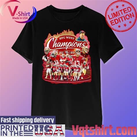 49ers Nfc West Champions 2023 Shirt Vqtshirt Fashion Llc Medium