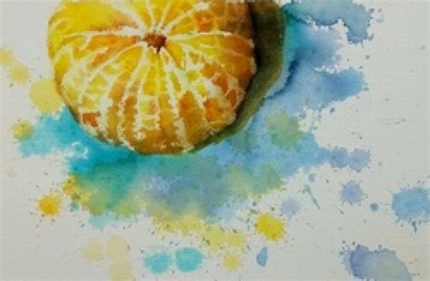 Мини-курс мандарины акварелью