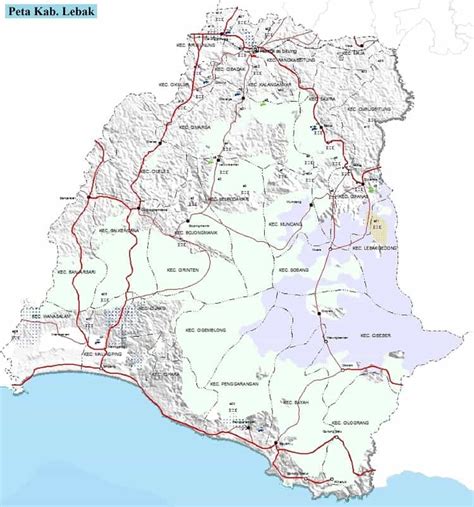 Peta Kabupaten Lebak Provinsi Banten Terbaru Ukuran Besar