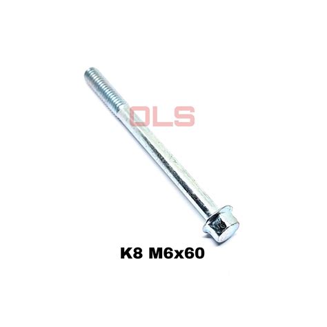 Jual Baut Flange Bolt M6x60 PUTIH Blok Mesin 6mm 6cm 6x60 Kunci 8