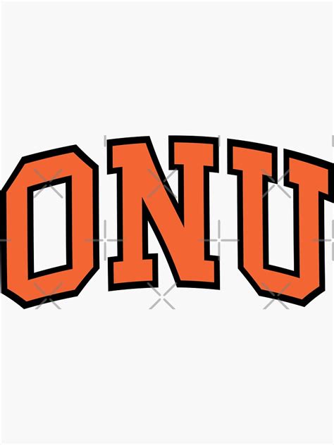 Onu College Font Curved Sticker For Sale By Scollegestuff Redbubble