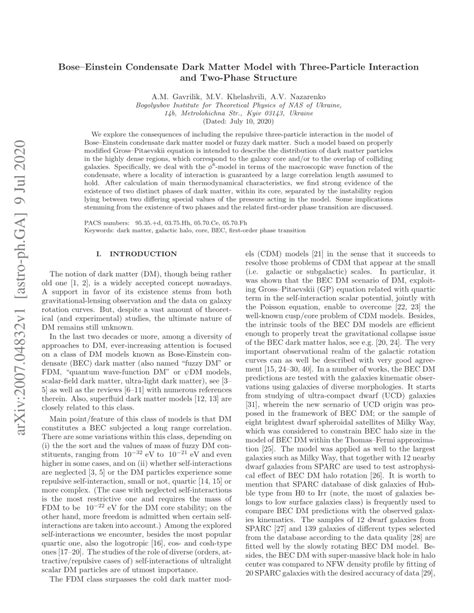 PDF Bose Einstein Condensate Dark Matter Model With Three Particle