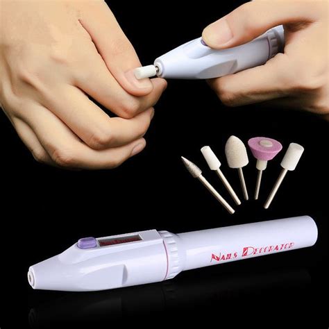 1pcs Set 5AA Battery Electric Nail File Grinding Head Accessories