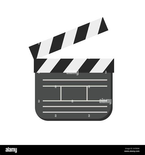 Clapperboard Open Icon On White Background Vector Illustration Cinema