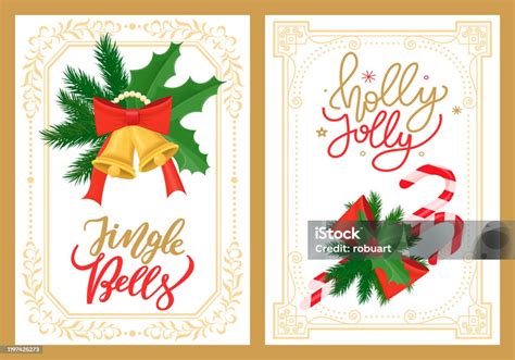 Jingle Bells And Holly Jolly Greetings Christmas Stock Illustration Download Image Now Bell