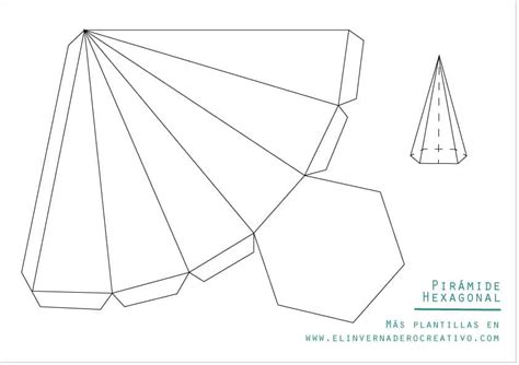 plantilla pirámide hexagonal El invernadero creativo