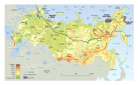 Detailed elevation map of Russia | Russia | Europe | Mapsland | Maps of ...