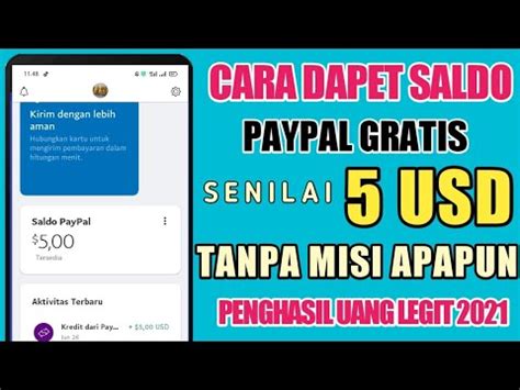 Cara Dapat Saldo Usd Dari Paypal Gratis Aplikasi Penghasil Uang