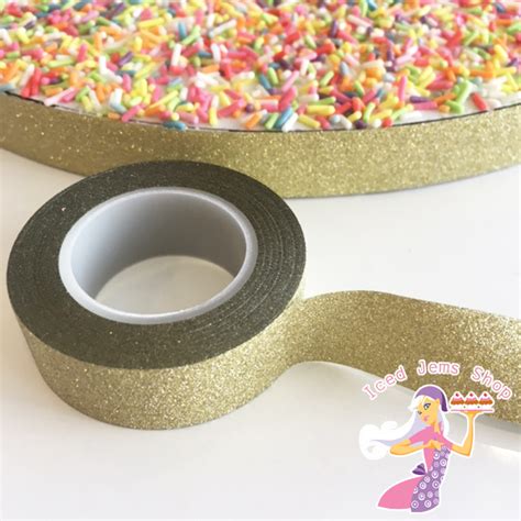 Light Gold Glitter Washi Tape M Iced Jems Shop