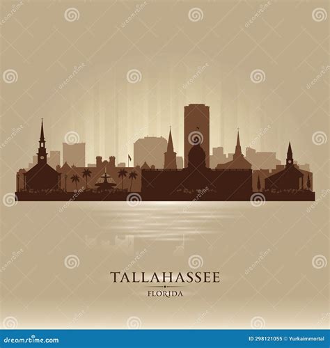 Tallahassee Florida City Skyline Vector Silhouette Stock Vector Illustration Of Silhouette