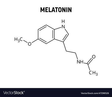 Melatonin Structural Formula Of Molecular Vector Image