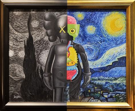 Starry Night With Kaws by Sanuj Birla, 2021 | Painting | Artsper